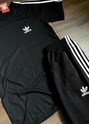 Комплект чоловічий футболка+шорти adidas summer black2 фото