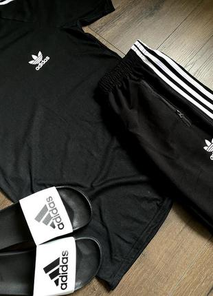 Комплект чоловічий футболка+шорти adidas summer black3 фото