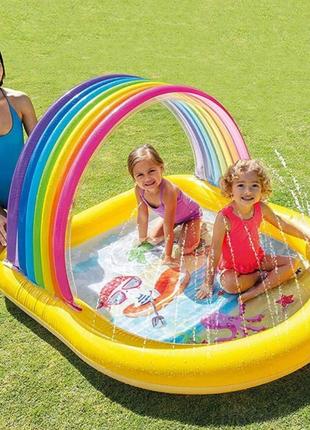 Детский надувной бассейн радуга 57156 ремкомплект в наборе2 фото