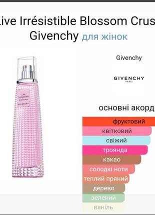 Givenchy live trresistible blossom crush, оригинал в родном флаконе,55 мл(с 75мл)