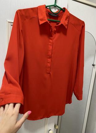 Рубашка женская красная блуза красная классическая1 фото