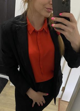 Рубашка женская классическая красная блуза