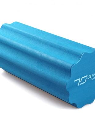 Масажний ролик 7sports профільований yoga roller eva ro3-45 синій (45*15см.)2 фото