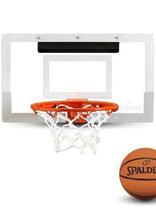 Баскетбольный щит spalding mini arena slam® 180° pro прозрачный 71x42см 561034cn1 фото