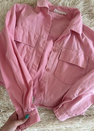 Рубашка плотна рожева