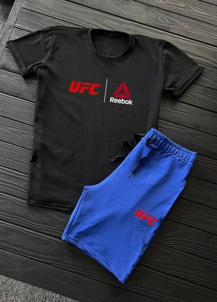 Летний чёрный спортивный костюм с принтом reebok ufc літній чорний спортивний костюм reebok ufc рібок