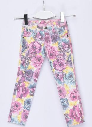 Коттоновые брюки с цветочным принтом1 фото