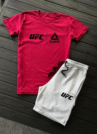 Летящий красивый спортивный костюм с принтом reebok ufc летний красный спортивный костюм reebok ufc ребро