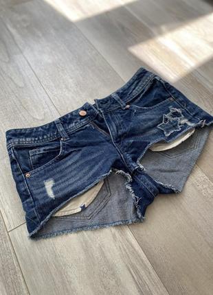 Шорты джинсовые синие короткие женские1 фото