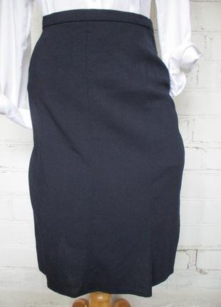 Юбка годе базовая шерстяная темно-синяя/шерсть