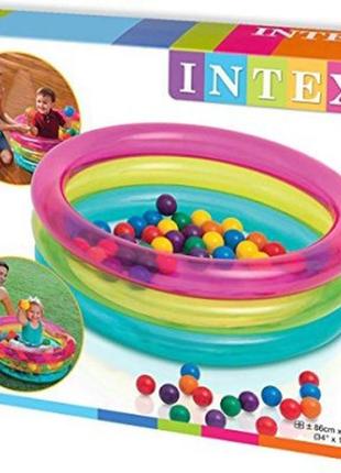 Сухой бассейн для детей intex 48674 с шариками 50штук