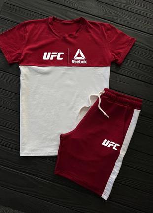 Летящий красивый спортивный костюм с принтом reebok ufc летний красный спортивный костюм reebok ufc ребро