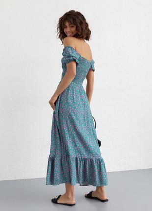 Длинное женское платье с эластичным поясом2 фото