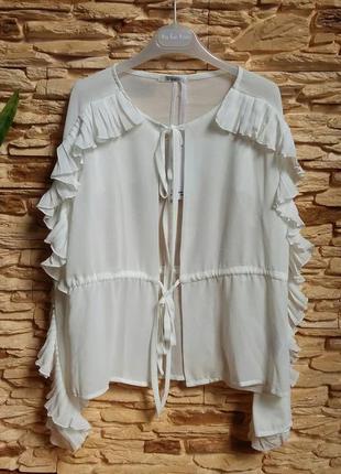 Нарядная блуза/рубашка с оборками gaialuna (италия) на 10-11 лет (размер 146)1 фото