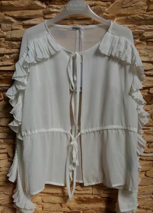 Нарядная блуза/рубашка с оборками gaialuna (италия) на 10-11 лет (размер 146)2 фото