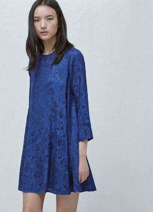 Mango красивое нежное невесомое платье синего цвета размер s-m