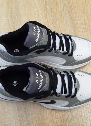 Кросівки nike air monarch white black grey5 фото