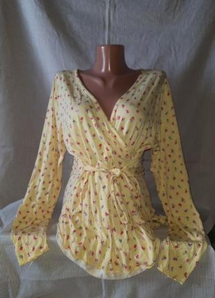 Блуза трикотаж на запах батал