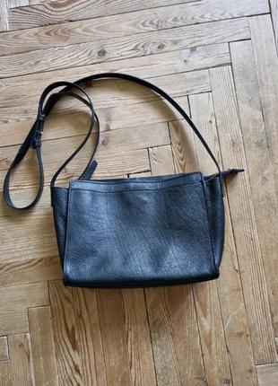Винтажная кожаная черная сумка kiomi сумка 100% кожа сумка винтаж