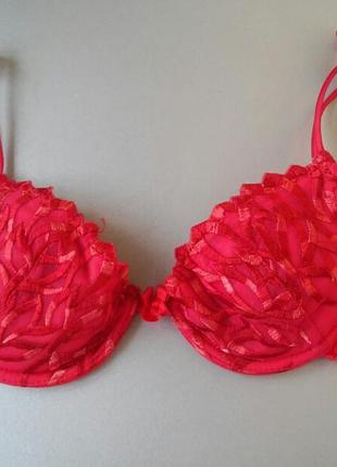 Яркий бюстик с кружевом и велюром 75а