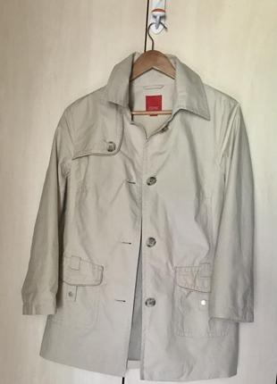 Легкий  світлий вкорочений плащ тренч waterproof бренд esprit