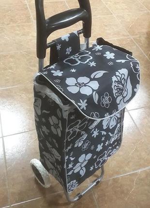 Тачка сумка с колесиками кравчучка 96см mh-1900 flower black
