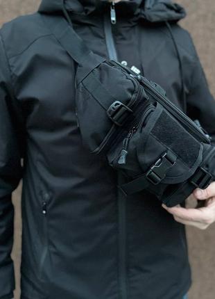 Тактическая нагрудная сумка , мужская сумка поясная cумка бананка мужская 27x15x10 см черная