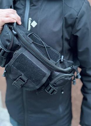 Тактическая нагрудная сумка , мужская сумка поясная cумка бананка мужская 27x15x10 см черная