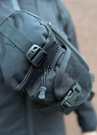 Тактическая нагрудная сумка , мужская сумка поясная cумка бананка мужская 27x15x10 см черная