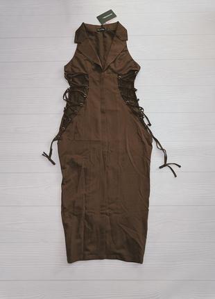 Шикарна сукня міді зі шнурівкою2 фото