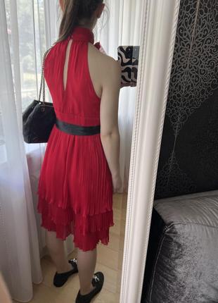 Красное нарядное платье миди от next3 фото
