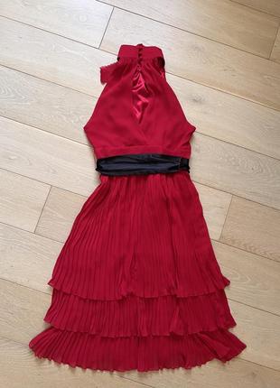 Красное нарядное платье миди от next5 фото