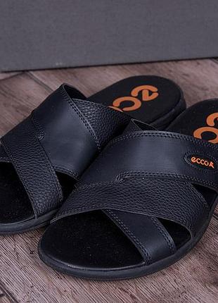 Чоловічі шкіряні літні шльопанці-сланці