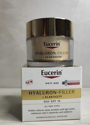 Антивозрастной дневной крем для более упругой кожи с spf 15 
eucerin hyaluron-filler + elasticity spf 15