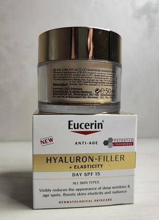 Антивозрастной дневной крем для более упругой кожи с spf 15 
eucerin hyaluron-filler + elasticity spf 153 фото
