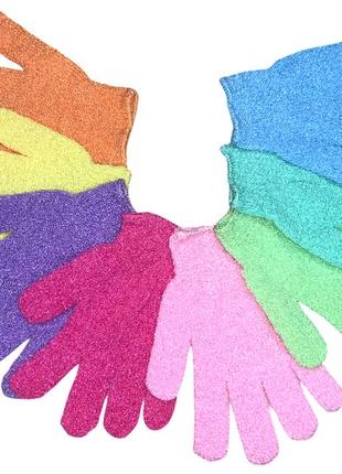 Мочалка-рукавичка банна 5 пальців асорті5 фото