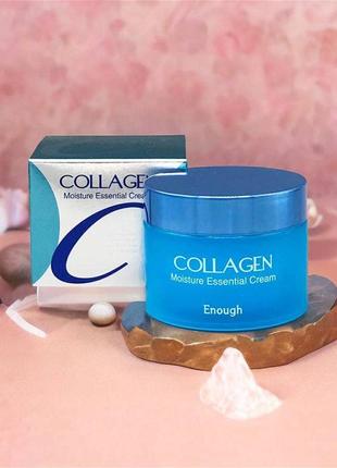 Зволожуючий крем для обличчя з колагеном enough collagen moisture essential cream.