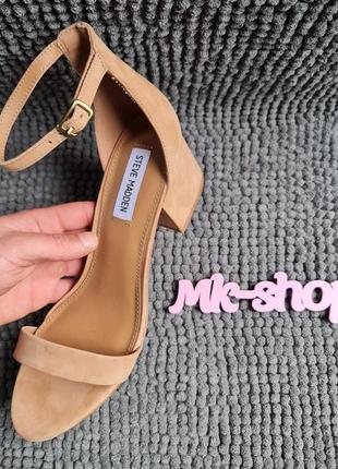 Женские туфли на широком каблуке steve madden оригинал кожа  91000246  40p.6 фото