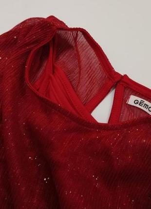 Красное нарядное платье с блесками 6 10 р 116-122 140-146 см3 фото