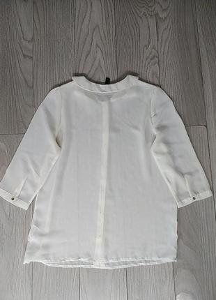 Белая рубашка полупрозрачная с рукавом 3/46 фото