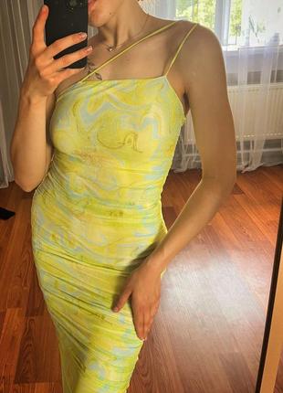 Платье резинка яркое неоновое платье тренд2 фото