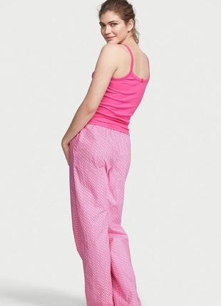 Пижама майка с хлопковыми штанами розового цвета виктория сикрет victoria's secret оригинал размер s2 фото