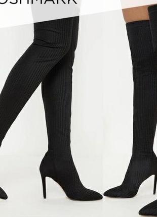 Zara ботфорты остроносные чулки носки в рубчик остроносные лодочки черные