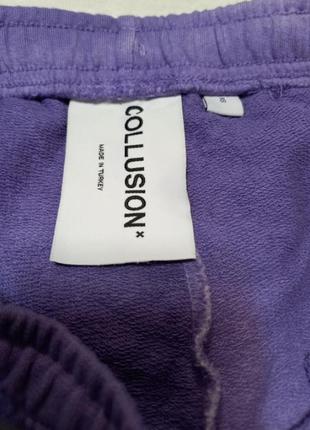 Шорти унісекс оверсайз із виворотної тканини collusion фіолетового кольору з ефектом омбре5 фото