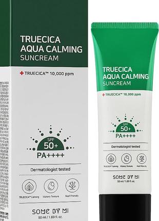 Some by mi - заспокійливий крем для сонця - truecica aqua calming suncream spf50+/pa++++ 50 ml