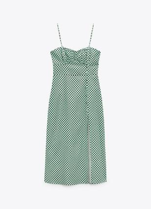 Сукня з льону в горох від zara5 фото