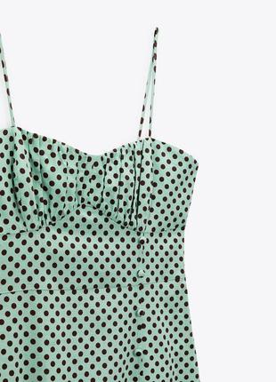 Сукня з льону в горох від zara4 фото