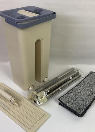 Швабра - ледар с ведром и автоматическим отжимом 2 в 1 hand free cleaning mop 5 л4 фото