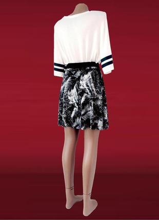 Брендовая вискозная юбка george с пальмовыми листьями. размер uk12eur40.4 фото