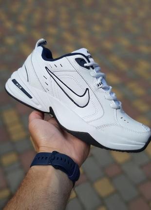 Мужские летние кроссовки nike air monarch белые с синим&nbsp; кроссовки найк аир монарх отличного качества